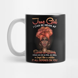 Queens Are Born In June Birthday T-Shirt for Black Women Mug